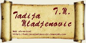 Tadija Mlađenović vizit kartica
